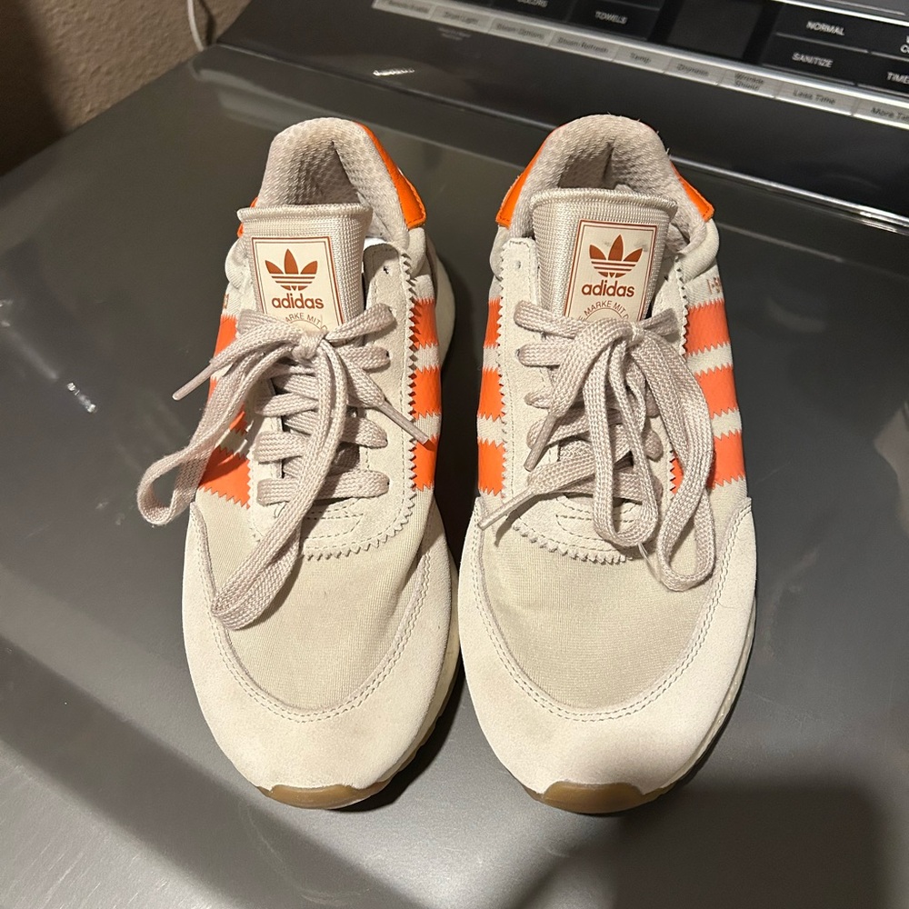 Adidas Orange and Cream Sneakers with Chunky Sole